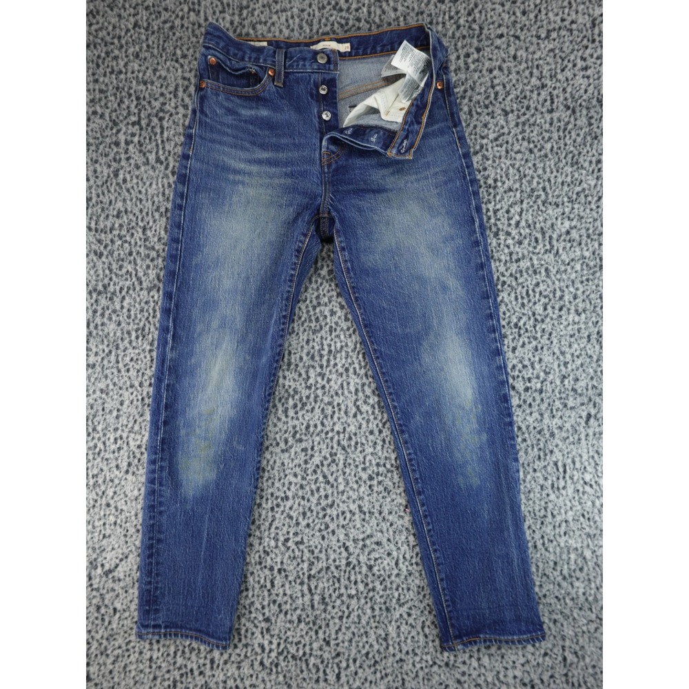 Levis Wedgie Straight Jeans Womens 28 Blue Denim High Rise Button Fly 22315-0014